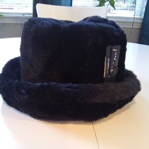 Minky Black Faux Fur Hat